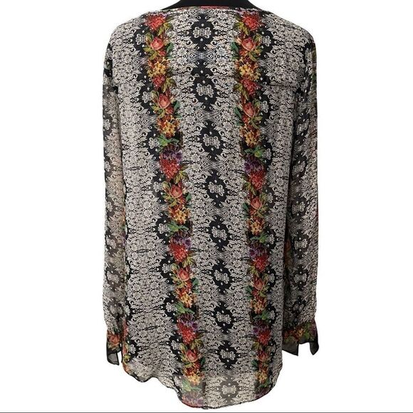 SANCTUARY Needlepoint Floral Tapestry Blouse Sz M - Picture 9 of 15